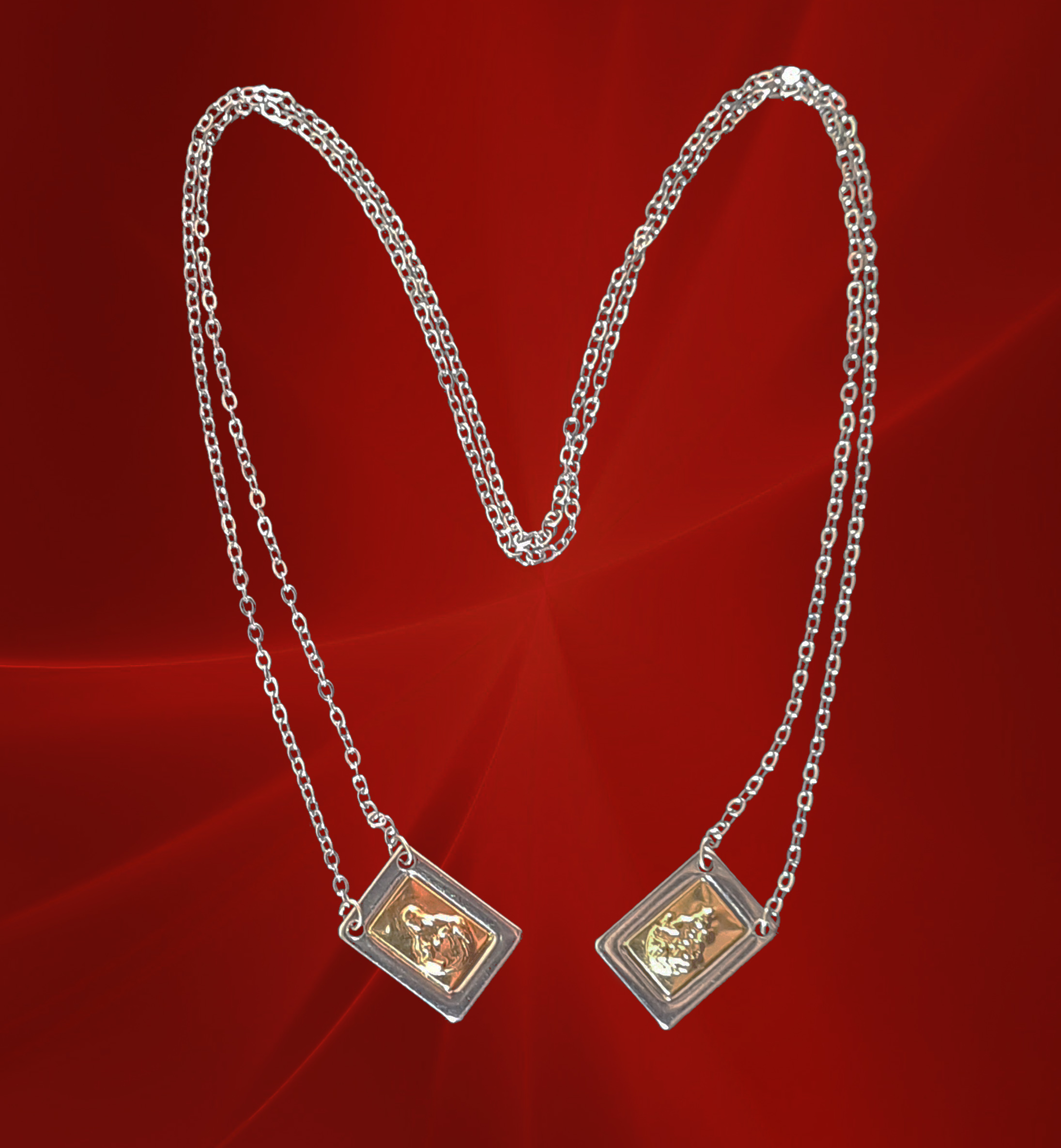 Escapulário Dourado e Prateado 2